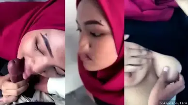 Bokep Hijab Ukhti Hijab Merah Crot Sperma Banjir di Mulut Basah